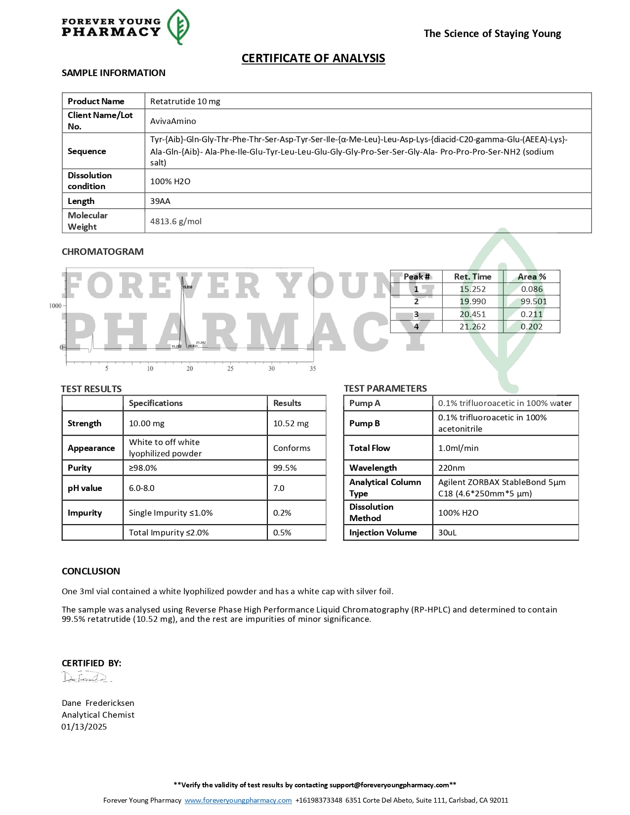 Retatrutide 10mg - COA - AvivaAmino - 01.13.2025_page-0001